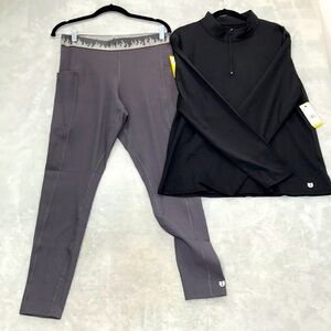 Eleven By Venus Williams Legacy Long Sleeve Top XXL & Varsity Leggings XL New